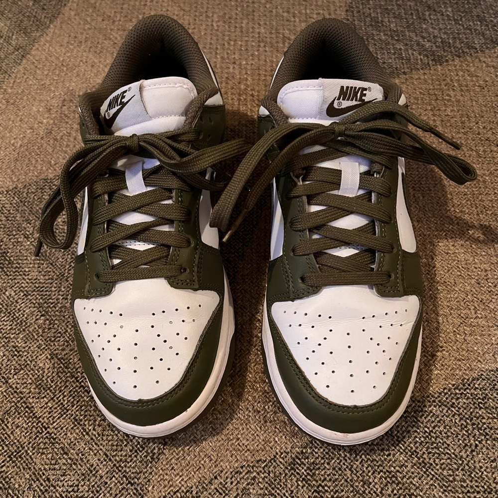 Nike Dunk Lows in Medium Olive